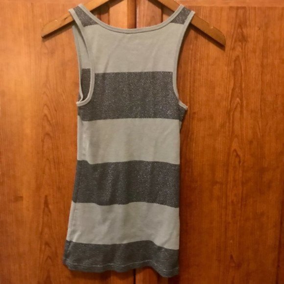 Old Navy | Dark & Light Grey Sparkle Striped Tank Top | Sz M - Picture 5 of 11